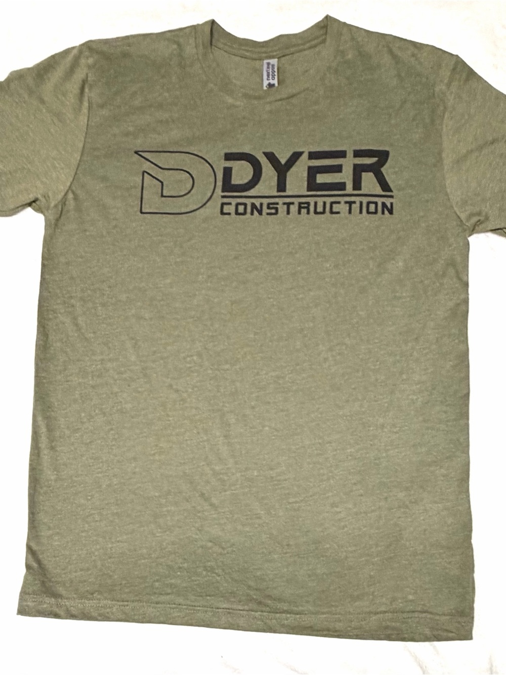 Next Level Apparel Olive Green Dyer Construction Logo Tee